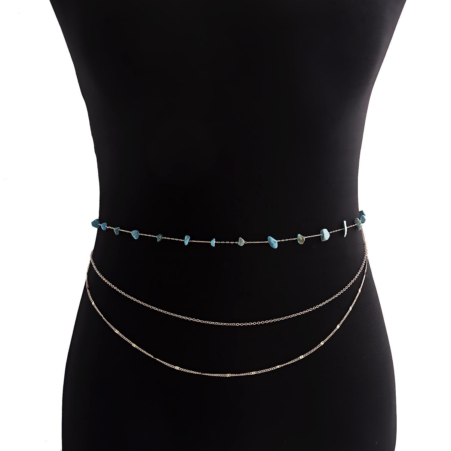 

Bohemian Natural Color Turquoise Waist Chain Body Accessories Waist chain