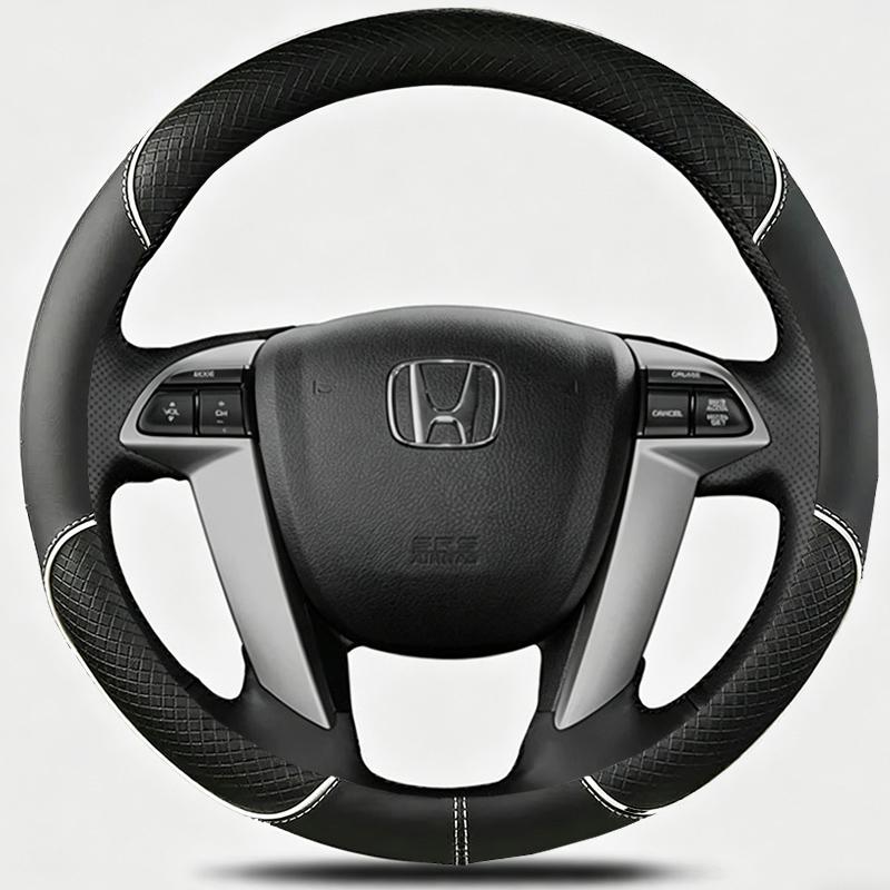 Black Microfiber Leather Car Steering Wheel Cover For Honda Crosstour 2012 Pilot Odyssey Accord 8