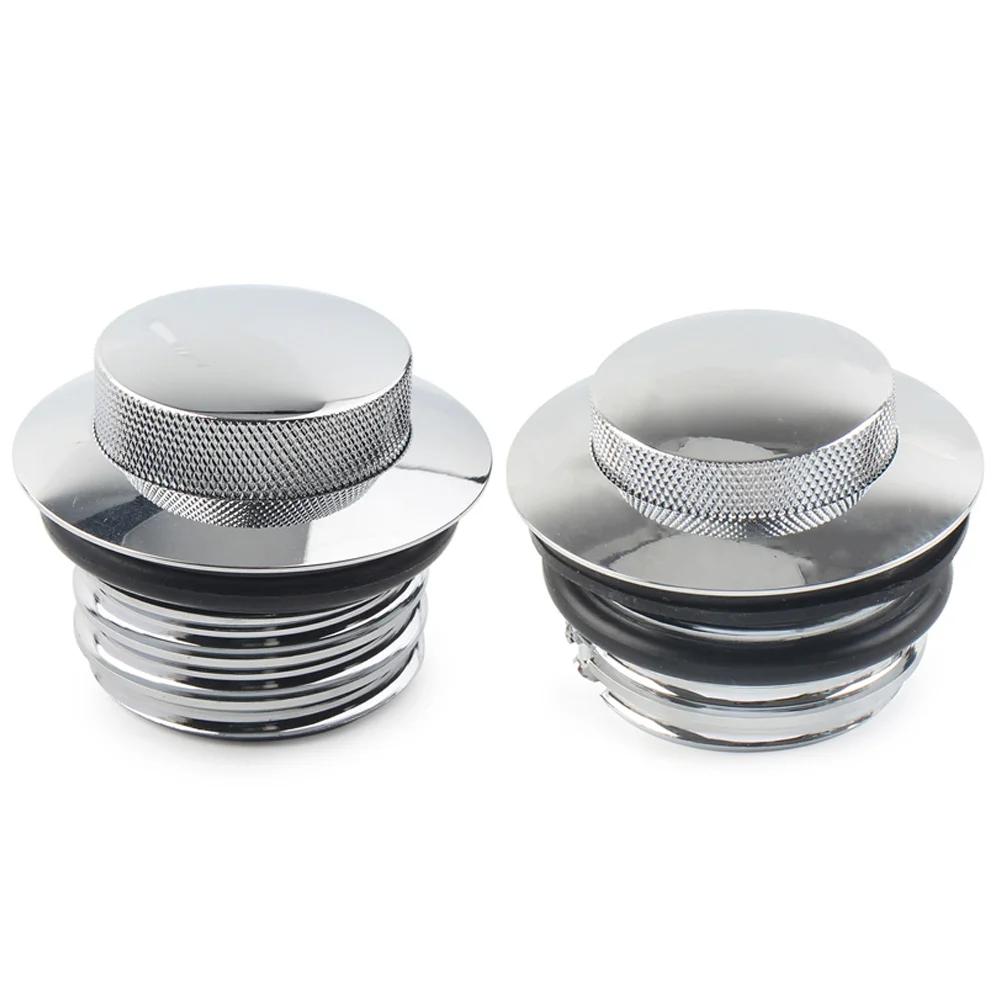 Motorcycle Left+Right Thread Flush Pop Up Gas Cap Vented Fuel Tank Cover For Harley Davidson Road King Softail Dyna