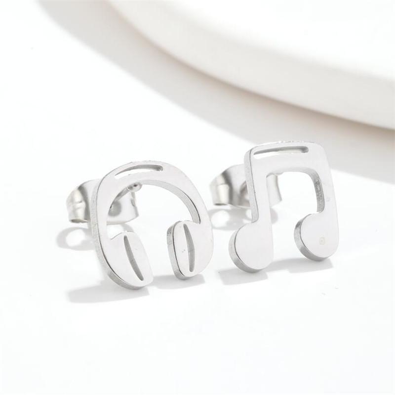Hip-hop Stainless Steel Microphone Guitar Earring for Women Musical Ear Jewelry Girls Music Party Earrings Gift Accessories