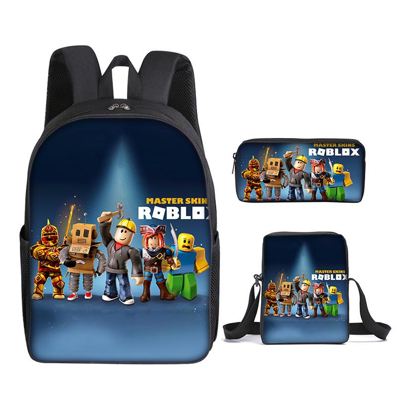 Student Schoolbag, Primary And Secondary School Student Backpack, Large Capacity, Cartoon Backpack, Satchel, Pencil Case, Three-Piece Set.