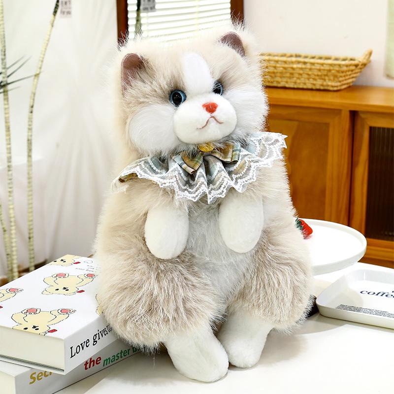 Cross-border Cat Doll Backpack: Plush Simulation Double Shoulder Toy, Ideal Gift for Girls