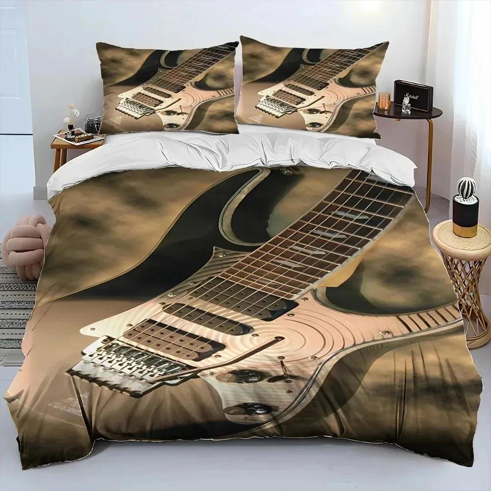 Bedding Set Classical Electric Guitar 3D Printed Duvet Cover BeddingSet Comfortable Breathable Luxury Sheet Cotton Bedding