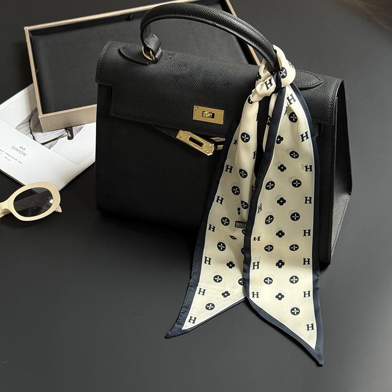 Silk scarf long strip high-end new decorative scarf multi-purpose headscarf headband tied bag streamer silk scarf belt