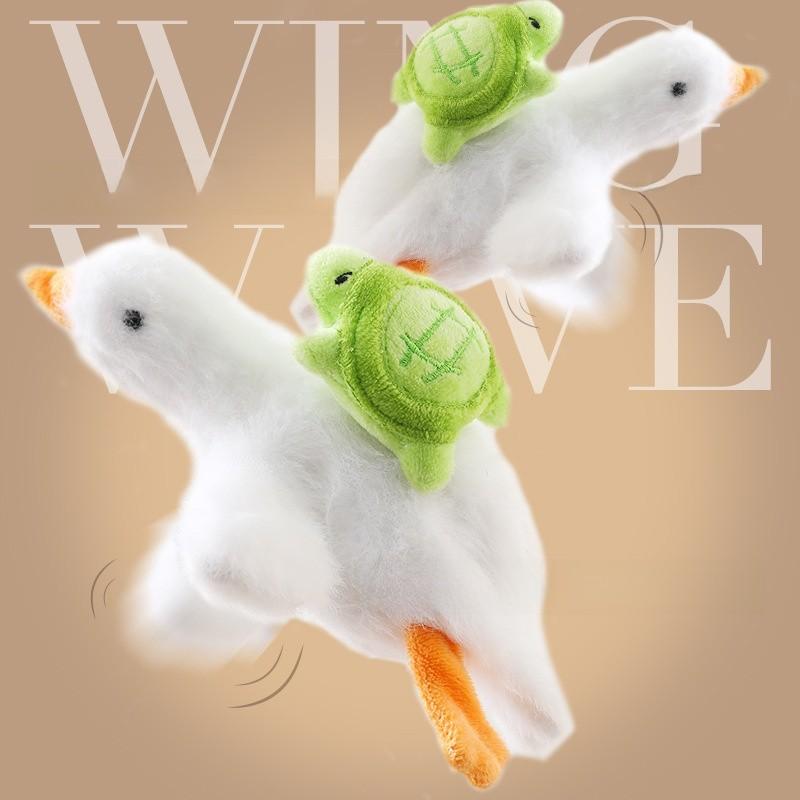 Plush Cat Chewing Toy With Sound And Moving Bird For Interactive Play