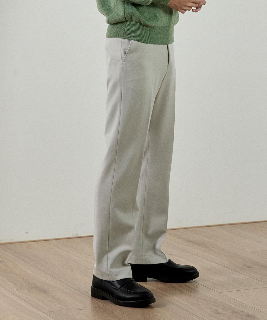 ANALOG MOOD Semi Slim Wide Slacks (Gray)