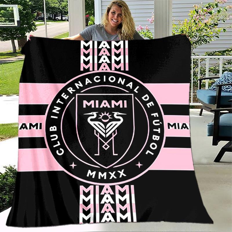 1 Stück Decke - Inter Miami CF Aufdruck, Leichte Decke für Sofa, Bett - Weich & Warm, Geschenk für Alle Jahreszeiten