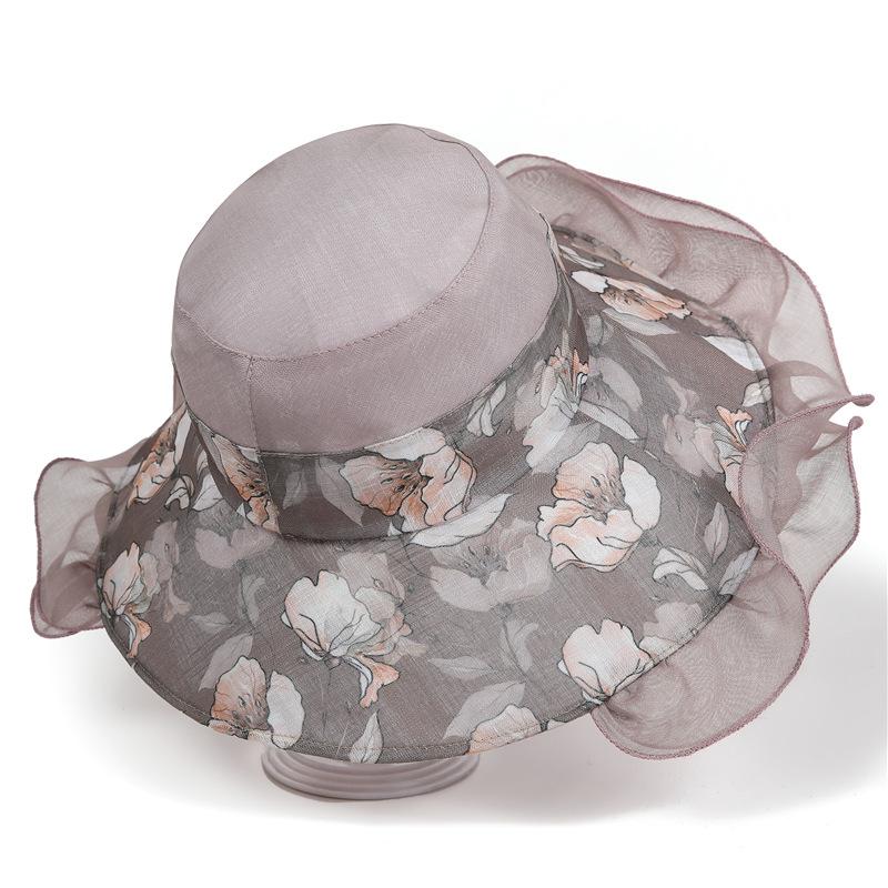 Hat women's summer thin cool hat new sunshade bucket hat outdoor big eaves foldable beach hat
