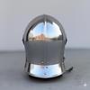 Medieval Silver Barbuta Helmet, Handmade Medieval Armor Helmet With Leather Liner, Wearable Cosplay, Collectible Warrior Gift For Halloween