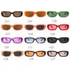 Classic Vintage Tortoiseshell Blue Rectangle Sunglasses Women Men Retro Orange Lens Narrow Sun Glasses UV  S7H