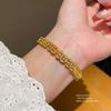 Chinese Style Zircon Copper Coin Geometric Bracelet With Luxury Finish For Women