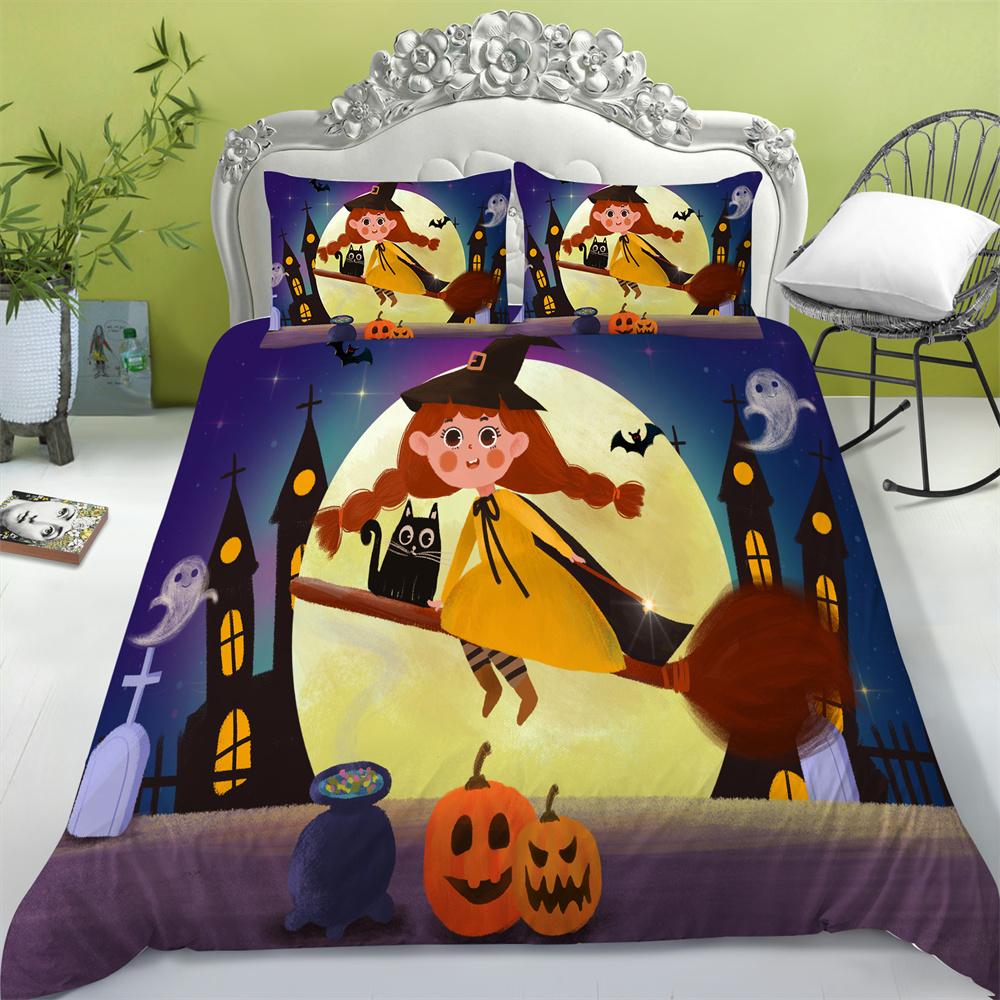 Zestaw poszewek Halloween druk 3D tekstylia domowe pościel typu king-size nastoletnie dzieci miękka kapa na kołdrę wysoce zestawy pościelowe