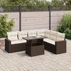 VidaXL Garden Furniture Set with Cushions 7 Pcs Brown Braided Resin 3326334