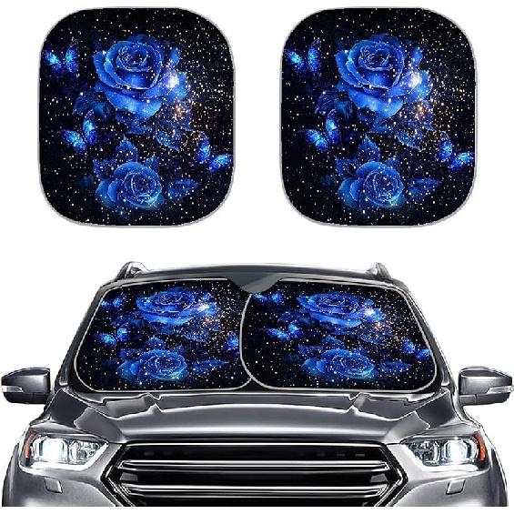 KEIAHUAN Customized Auto Front Window Visor Sun Shade Universal Windshield Sunshade for Car Truck SUV 2-Piece