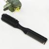 Double-Sided Comb Brush Black Small Beard Styling Brush Professional Shave Beard Brush Barber Vintage Oil Head Shape Carving Cleaning Brush