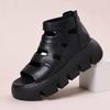 Spring and summer new platform women's shoes European and American retro ethnic style fish mouth hollow hole Roman mother sandals