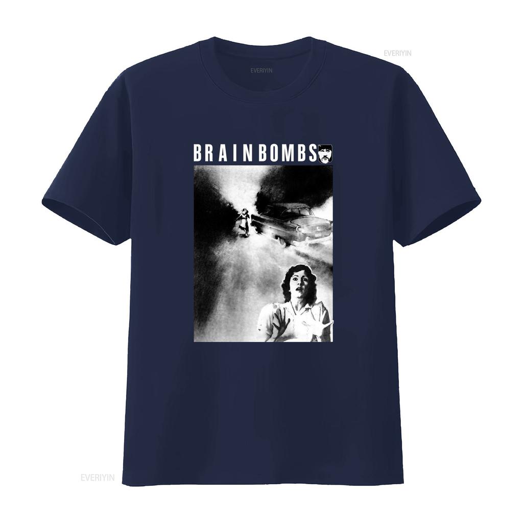 Vintage Brainbombs Band Tour Concert Black T Shirt Retro Horror Movie Inspired Design vintage Washed Comfortable Stretched
