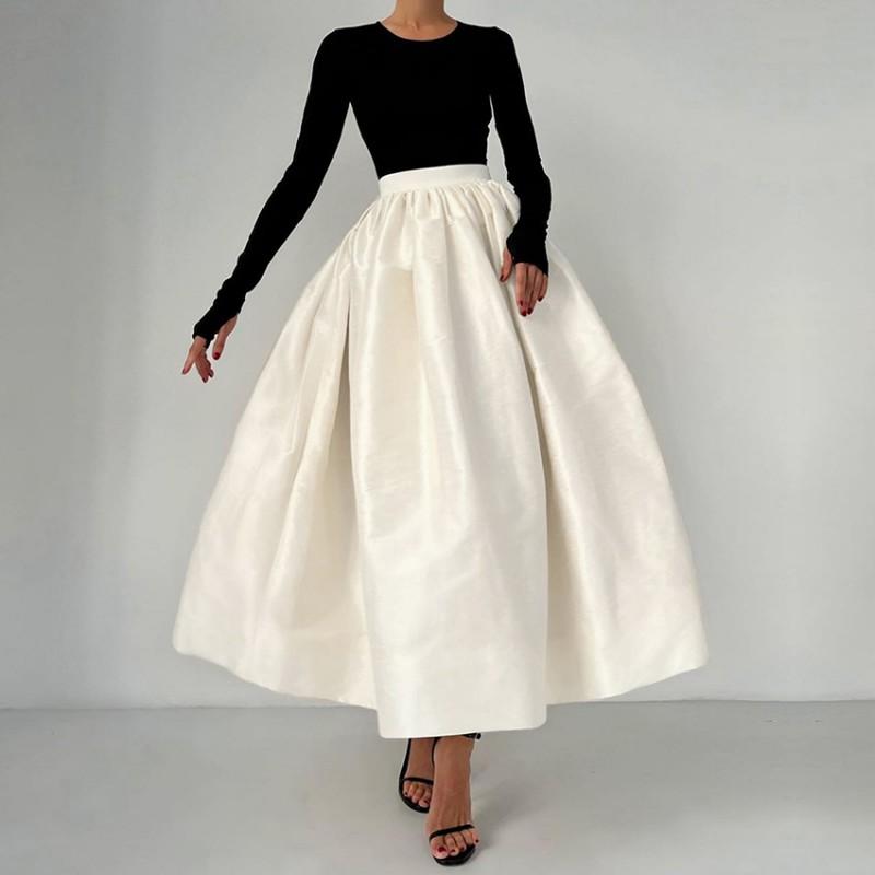 2026 Womens Flowy A-Line Midi Skirt