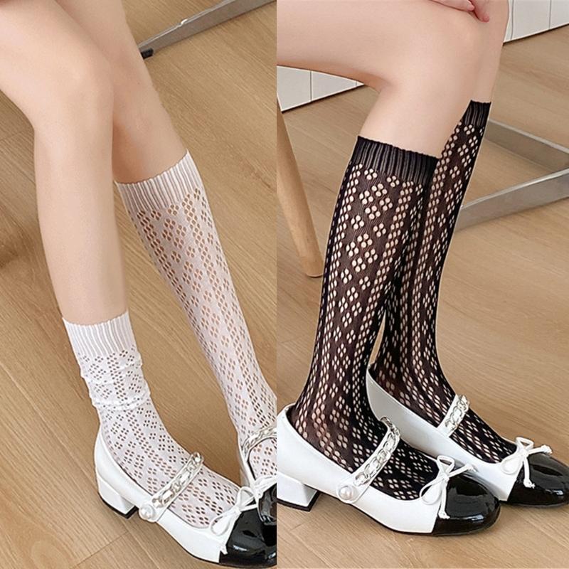Women's Crew Socks Sheer Hollow Out Ankle Socks Princesses Ankle Dress Socks Sheer Mesh Socks Summer Calf Socks Gifts
