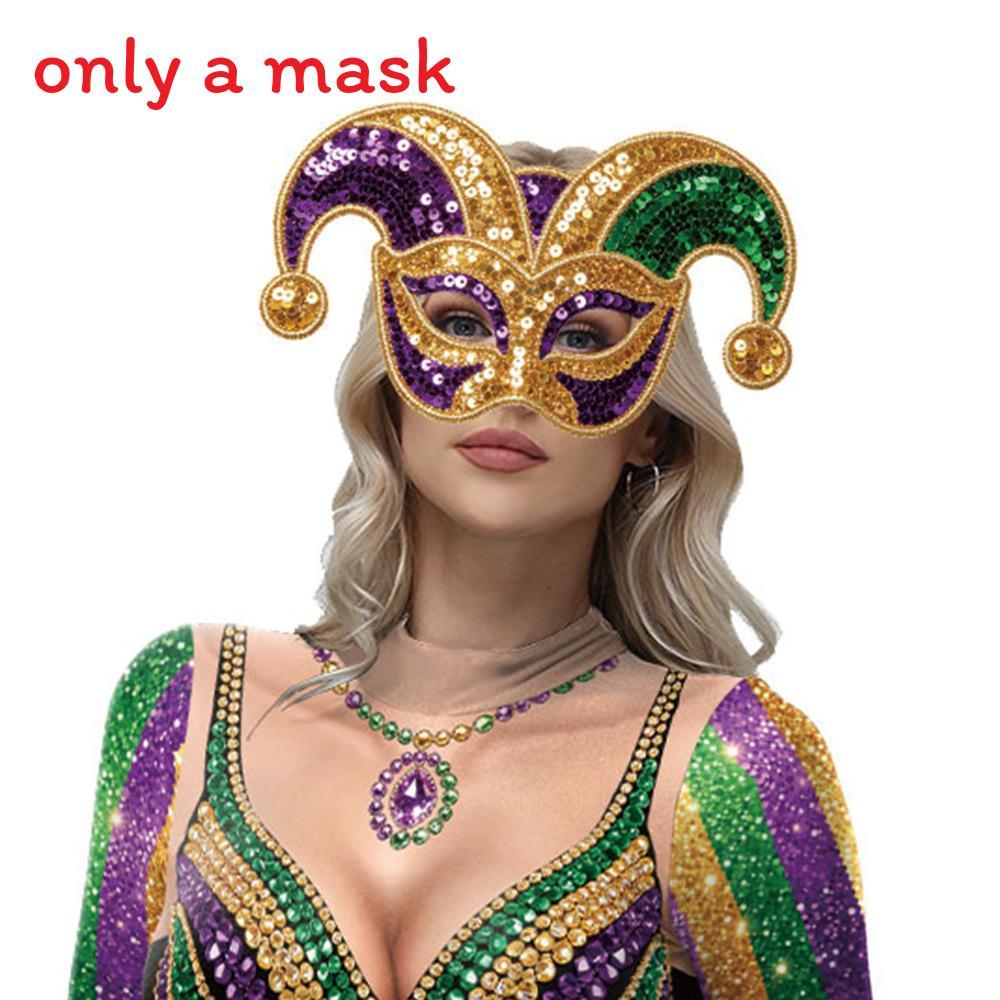 Mardi Gras Costume Jumpsuit With Polyester Fabric For Cosplay Performances
