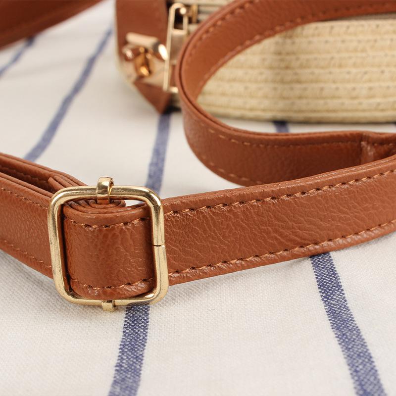 Sommer-Reise Runde Geflochtene Tasche mit Ethnischen Mustern, Boho Papierseil Umhängetasche für Outdoor-Abenteuer, Künstlerische Handgewebte Kreistasche für Frauen