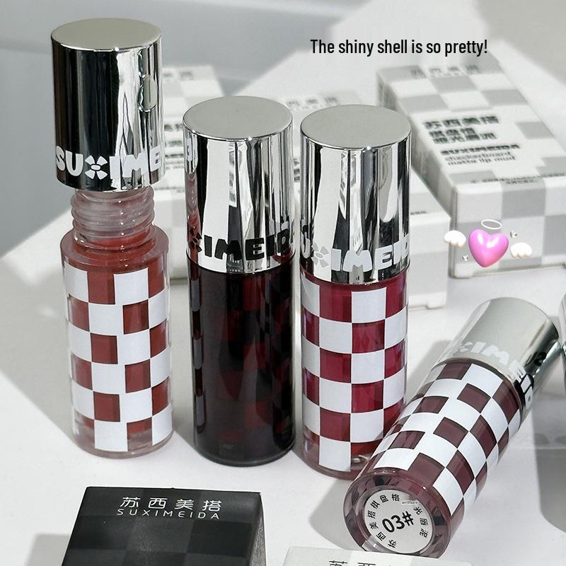 Plum Velvet Matte Lip Glaze | Autumn/Winter Soft Mist Lipstick In Luxe Black Tube