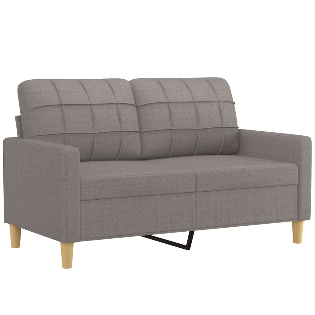 3 Piece Sofa Set with Cushions Taupe Fabric