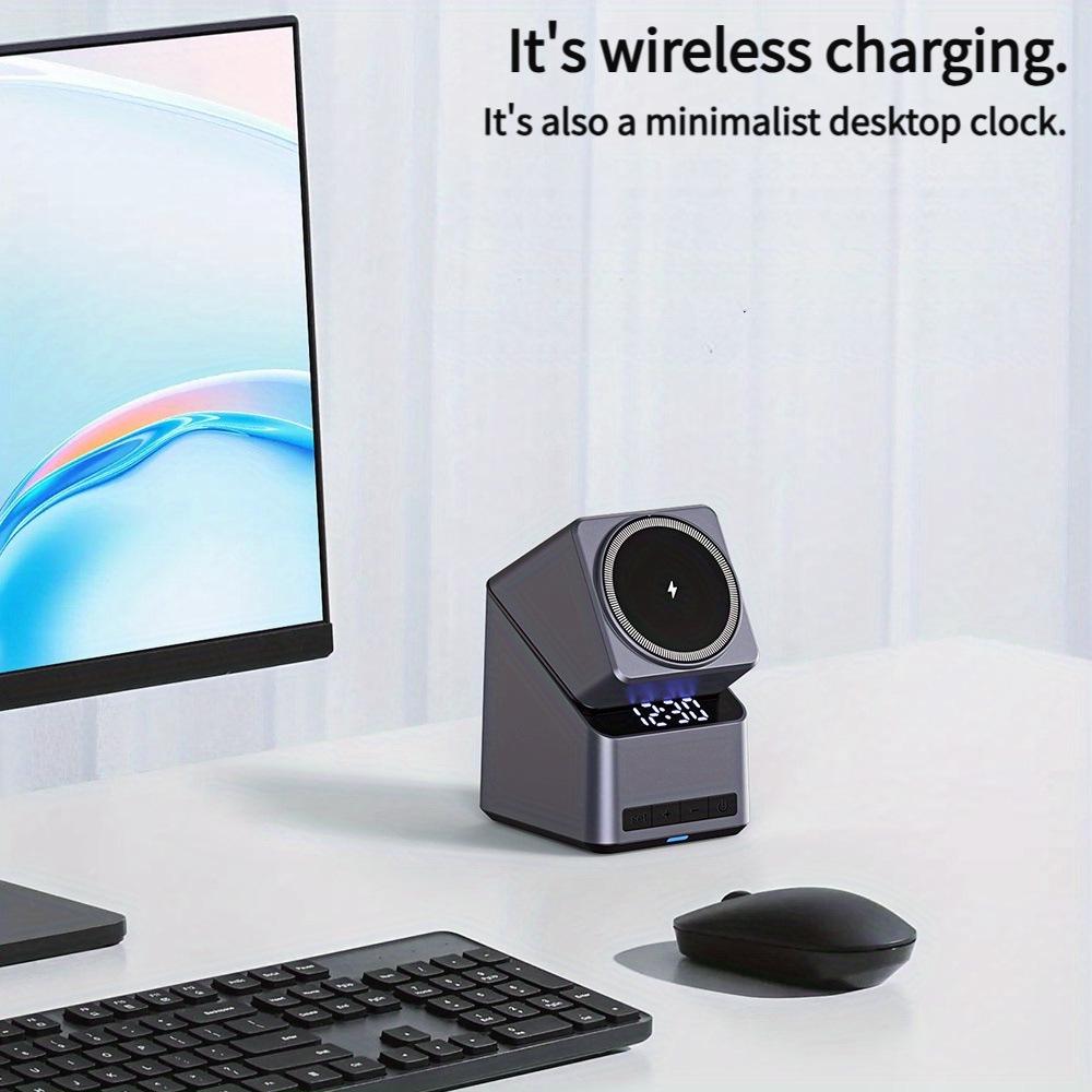 Magnetic 4-in-1 Wireless Charger with Auto-Rotate for Apple Devices, 15W Base