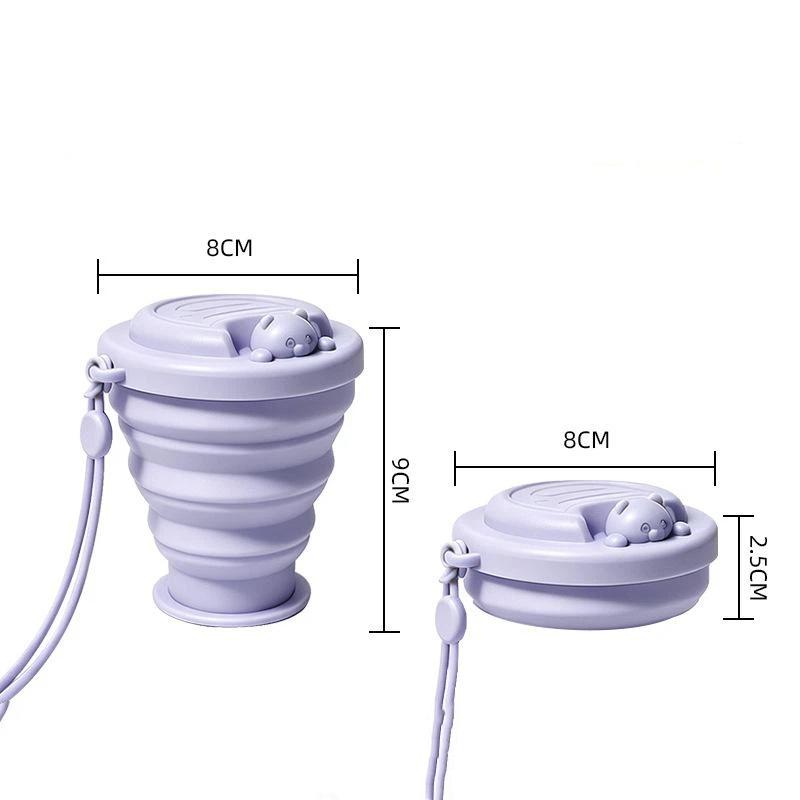 Silicone Foldable Cup Collapsible Telescopic Cute Water Bottle Outdoor Travel Children Cups Teacups Ware Jug Drink Water Cup