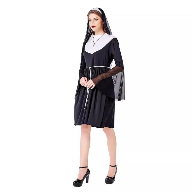 Halloween Nun Priest Priest Costume Maria Dress Adult Women's Stage Costume