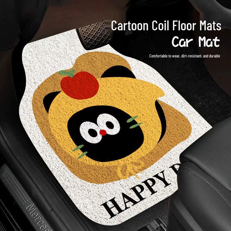 Universal Cartoon Car Interior Foot Mats - Scratch & Wear Resistant Set