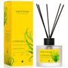 Soul & Scents Glass 120ml Lemongrass Reed Diffuser Set | Free 6 Fiber Reed Sticks | Stress Relief & Aromatherapy | Long-Lasting,