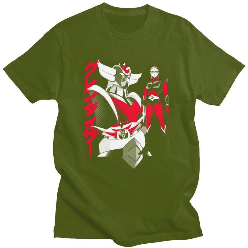 Custom Goldorak Gurendaiza T Shirts for Men Pure Cotton Tee Tops Anime Ufo Robot Goldrake Tshirts ShortSleeve Tshirt Clothes