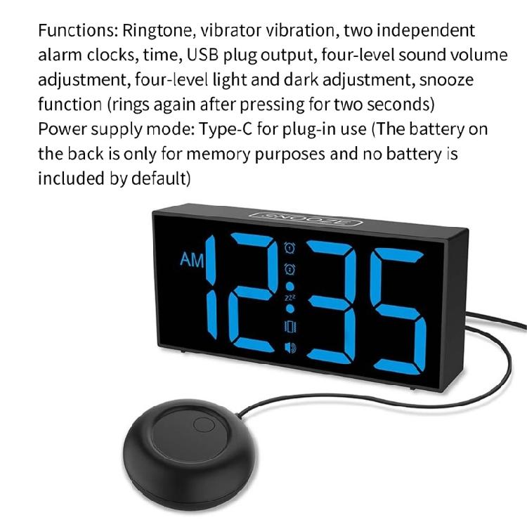 Alarm Clocks for Bedrooms Heavy Sleepers,Vibrating Alarm Clock with Bed Shaker,4Dimmers,Snoozes Brightness Adjustable