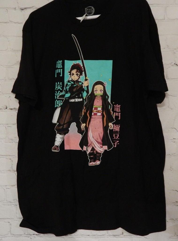 Mens Black Demon Slayer Short Sleeve T-Shirt Size XL (46/48) Unisex T-Shirt