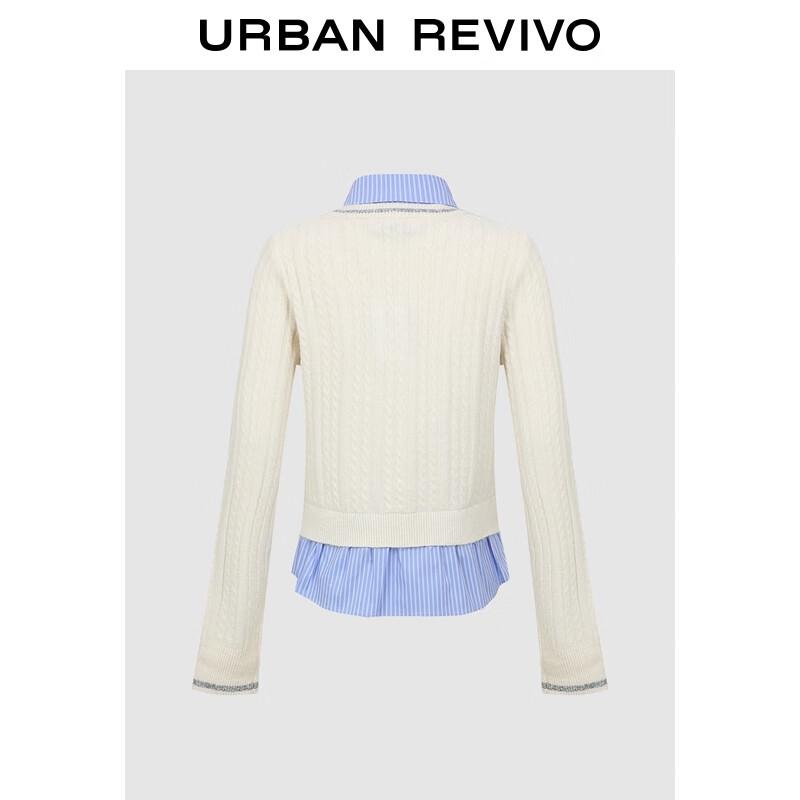 

UR Women s Sequined Faux Two-Piece Patchwork Knit Top XS