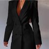 Traje de Falda y Chaqueta Garnier Otoño de Doble Botonadura sin Espalda para Mujer