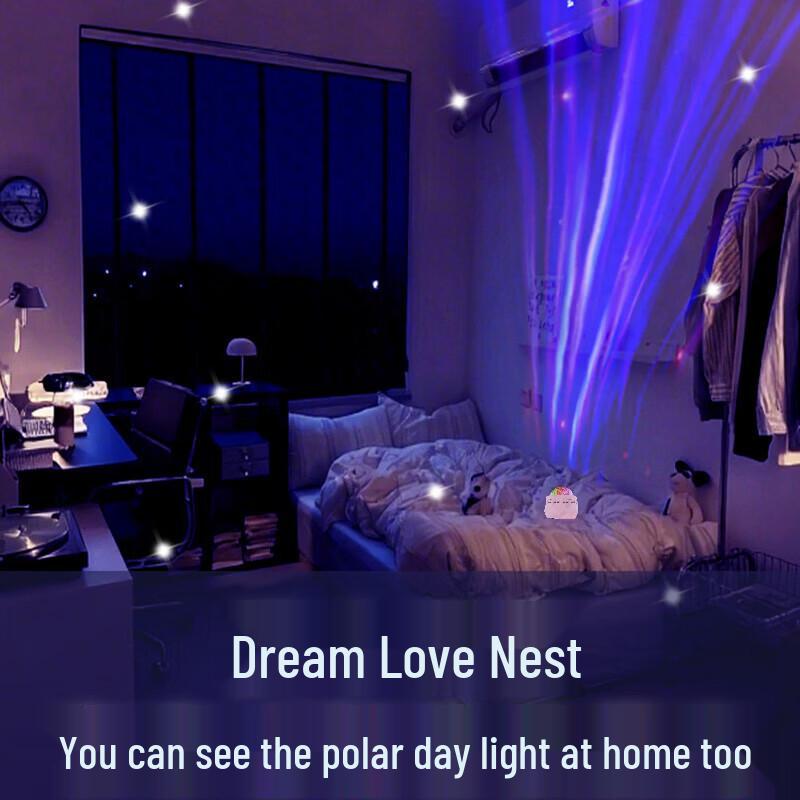Aurora Starry Sky Projection Lamp: Romantic Bedside Night Light with Colorful Atmosphere A105.
