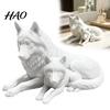 3D Printed Wolf Art Collectibles Figurine, Parent And Child Animal Statue, Modern Decorative Pieces for Study Display Minimalist Sculpture Living Room