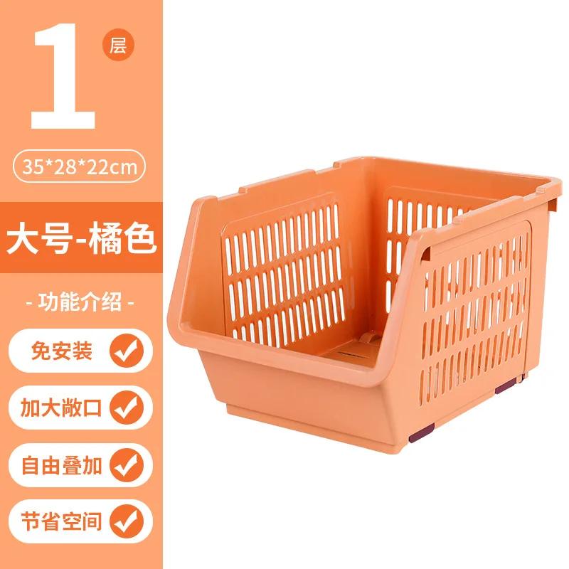 Mehrschichtiges Aufbewahrungsregal für Gemüse und Obst in der Küche. Multifunktionaler, übereinander angeordneter, beweglicher Aufbewahrungskorb für Haushaltsabfälle