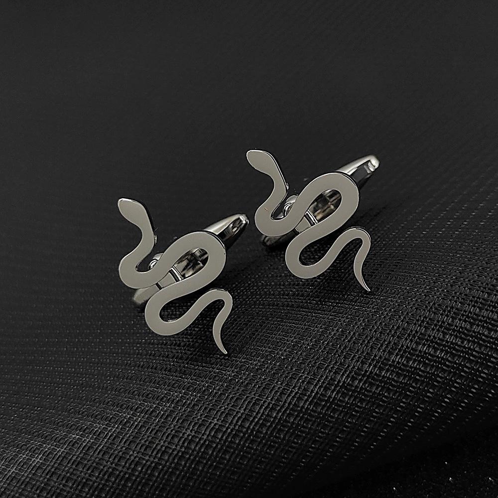 Metalen Slang Manchetknopen Heren Zakelijk Overhemd Knopen Gepolijst Ontwerp Manchetknopen Mode Sieraden Accessoires Verjaardagscadeaus voor Mannen