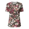 Women's Summer Casual Fashion Cotton Linen Printed Women's Short Sleeve Shirt Tops