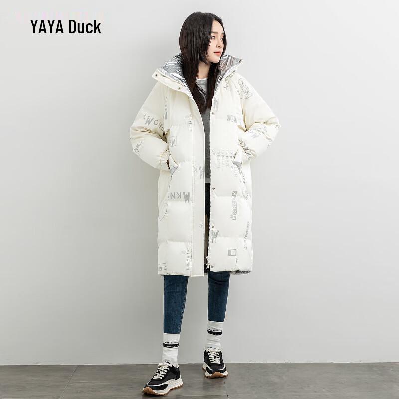 

Женское зимнее пальто средней длины с капюшоном на утином пуху S