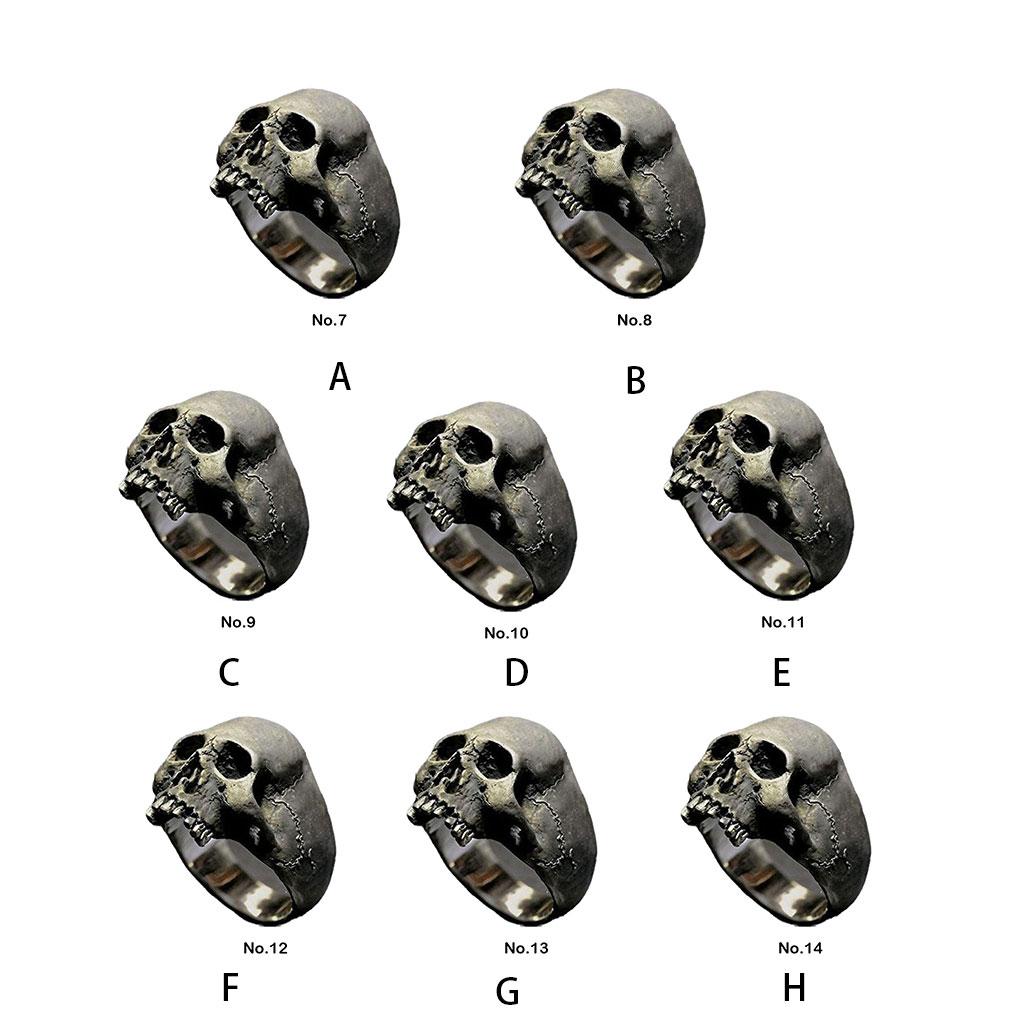 Exquisite Handmade Vintage Men Punk Ring Unique Gothic Skull Style Gothic Punk Horror Skull Rings