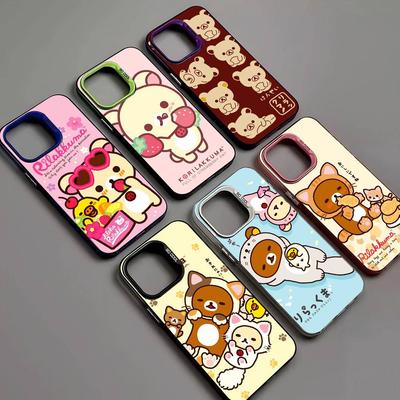 Rilakkuma Anime Cute Cartoon Phone Cover For IPhone 16 15 14 13 12 11 17 Pro Max Plus Color Silver Shell