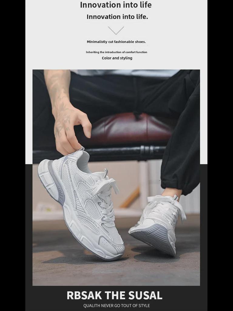 2024 Autumn Men's Breathable Mesh Dad Shoes: Stylish, Durable, and Versatile Running Sneakers.