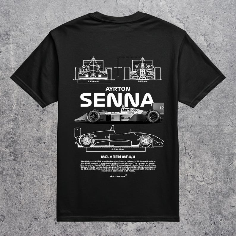 

Футболка з технічним кресленням Ayrton Senna McLaren MP4/4 1988, Унісекс Оверсайз вуличний одяг, Подарунок для фаната Формули-1 S бежевий