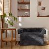 Dog Furniture Protector with Bolster Washable Calming Soft Plush Cover for Sofa