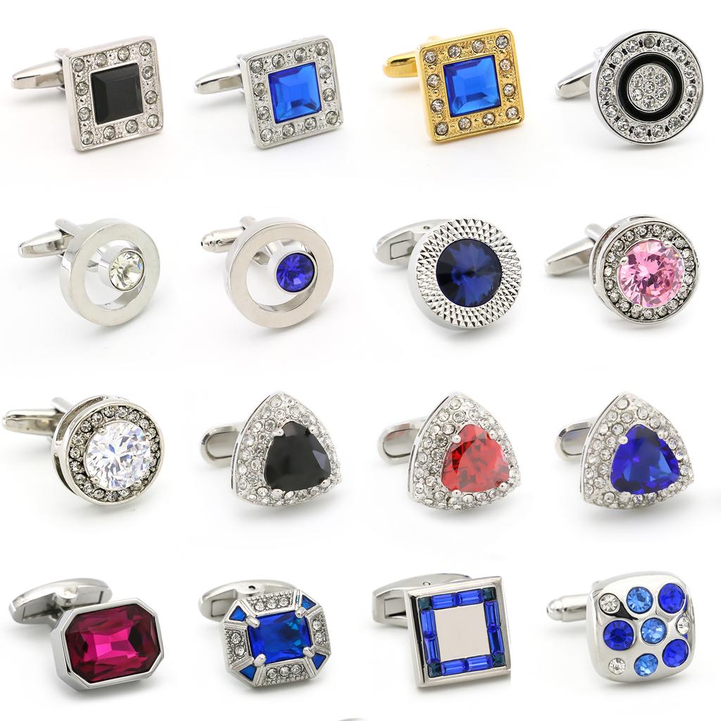 Igame Crystal Cuff Links Quality Brass Material Stone Cufflinks For Wedding Men
