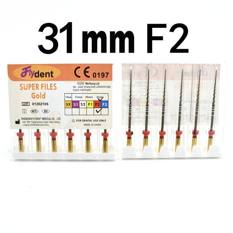 קובץ שורש שן זהב אנדו רוטרי סופר קבצים קבצים אנדודונטיים זהובים 25 מ"מ ניקל טיטניום כלי רפואת שיניים
